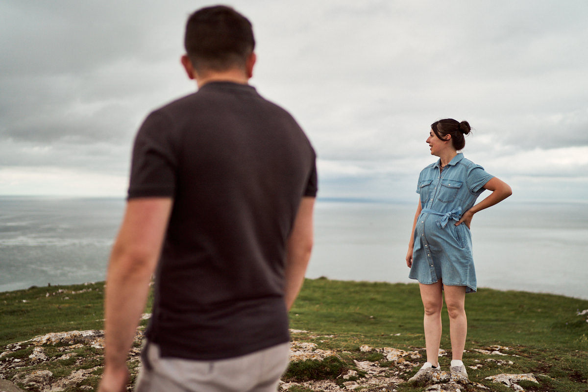 pregnant lady at the top of a hill