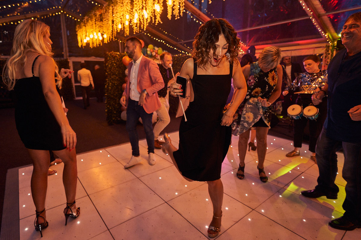 people dancing at birthday party