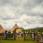 Tipi Wedding With Cloudy Sky