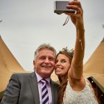 Bride Wedding Selfie In front of Tipi