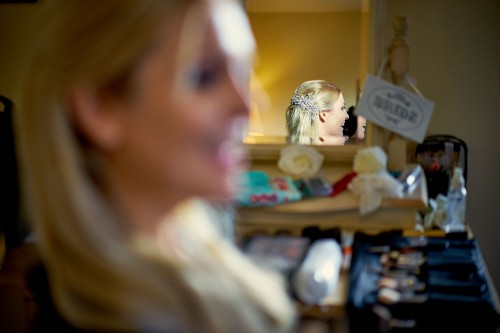 bride having her make-up done