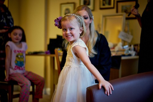flower girl smiling