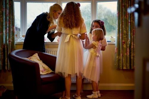 flower girls with bride