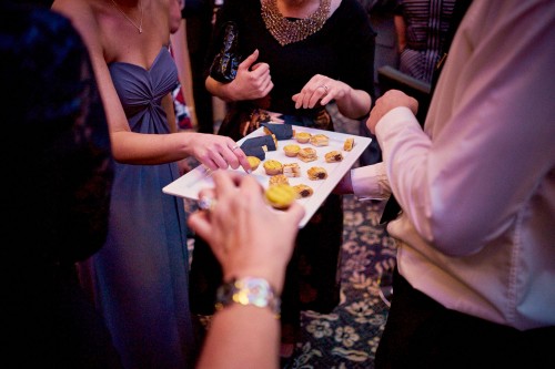 canapés at wedding reception