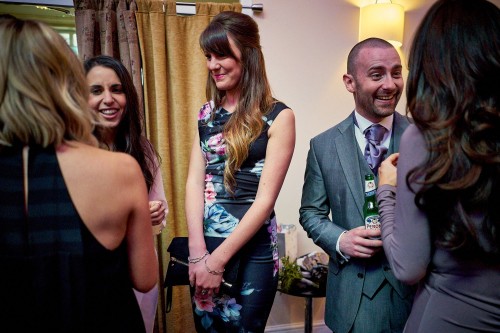 wedding guests having fun