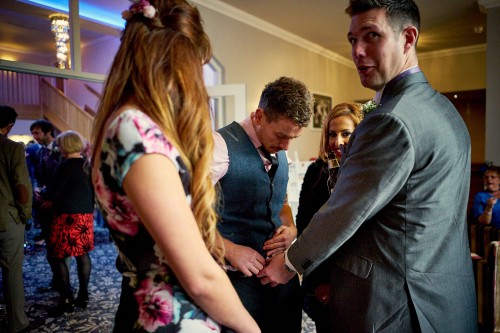 wedding guests having fun...