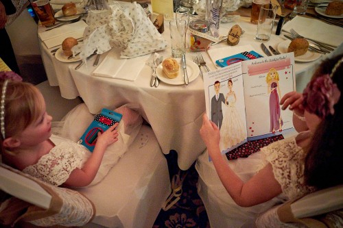 bridesmaids with their wedding presents