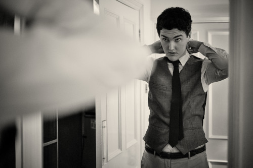 Groom Getting ready at Bodysgallen