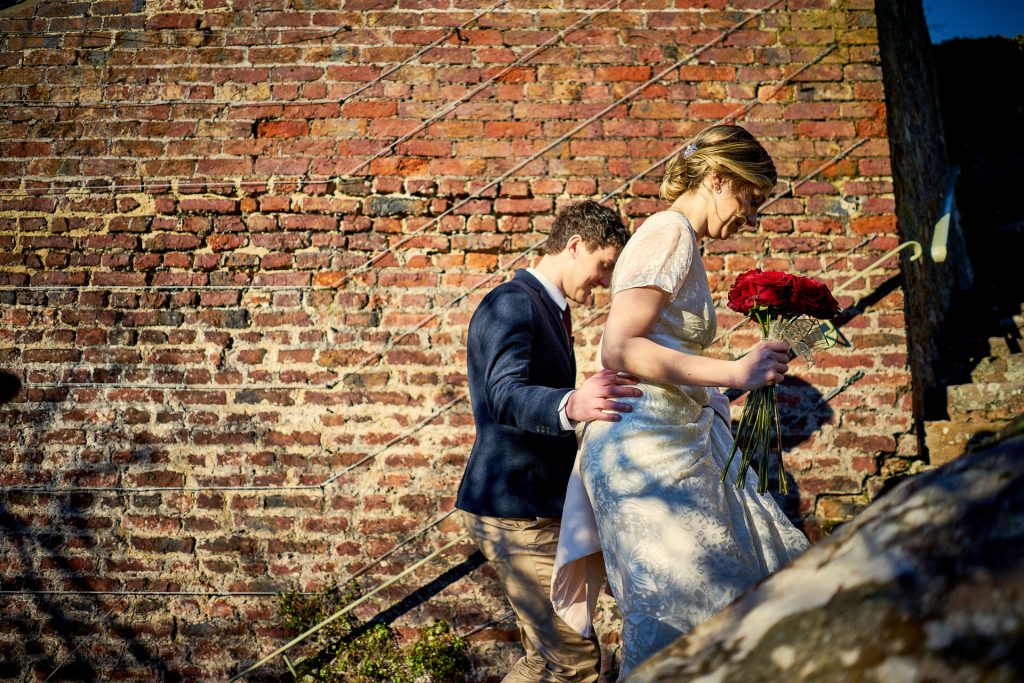 Bride & Groom In Bodysgallen Hall Gardens