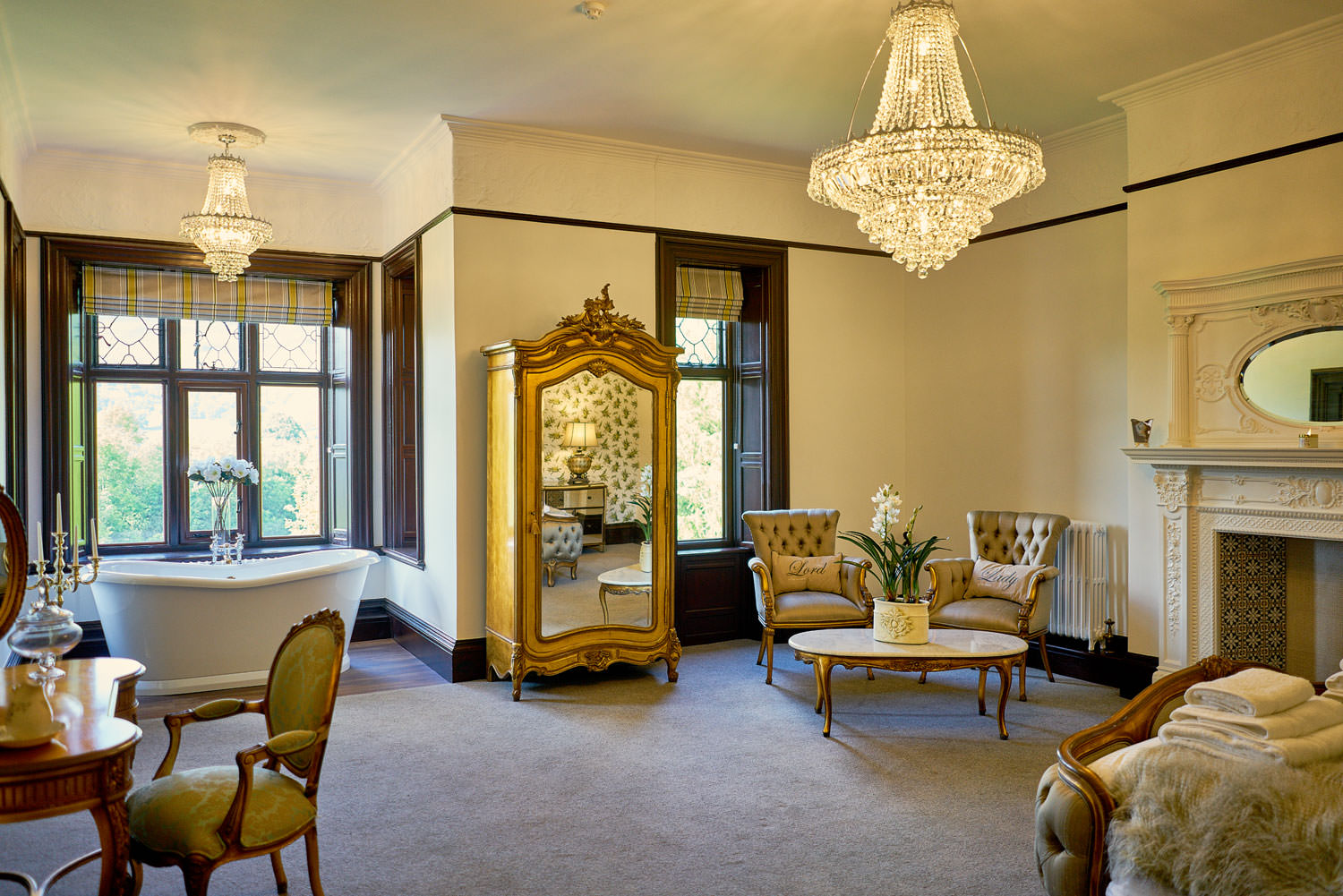 antique wardrobe at Tyn Dwr Hall