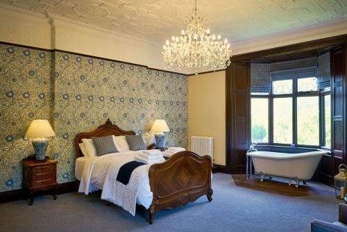 bridal suite chandeliers at Tyn Dwr Hall