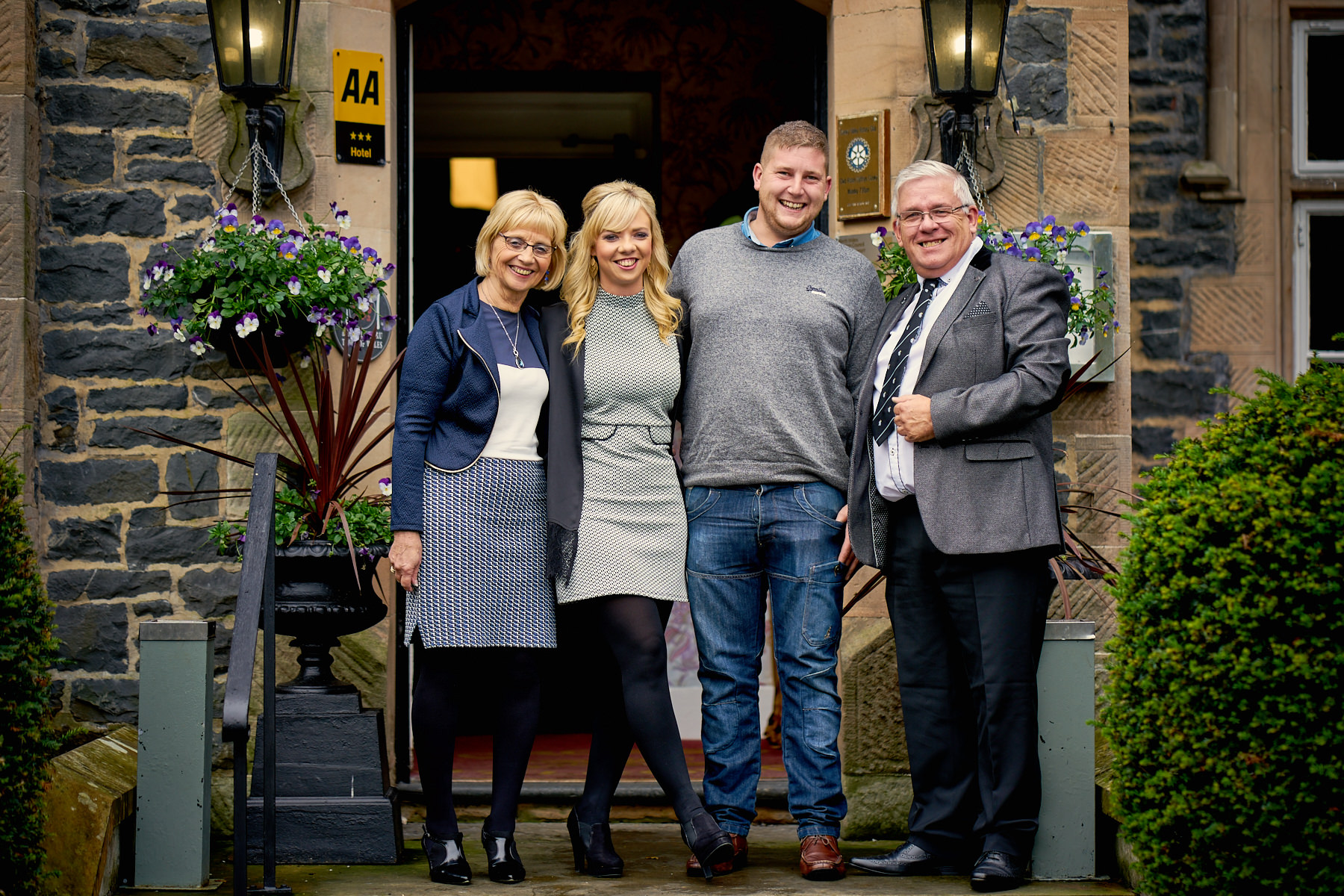 Family Photo outside Maenan Abbey