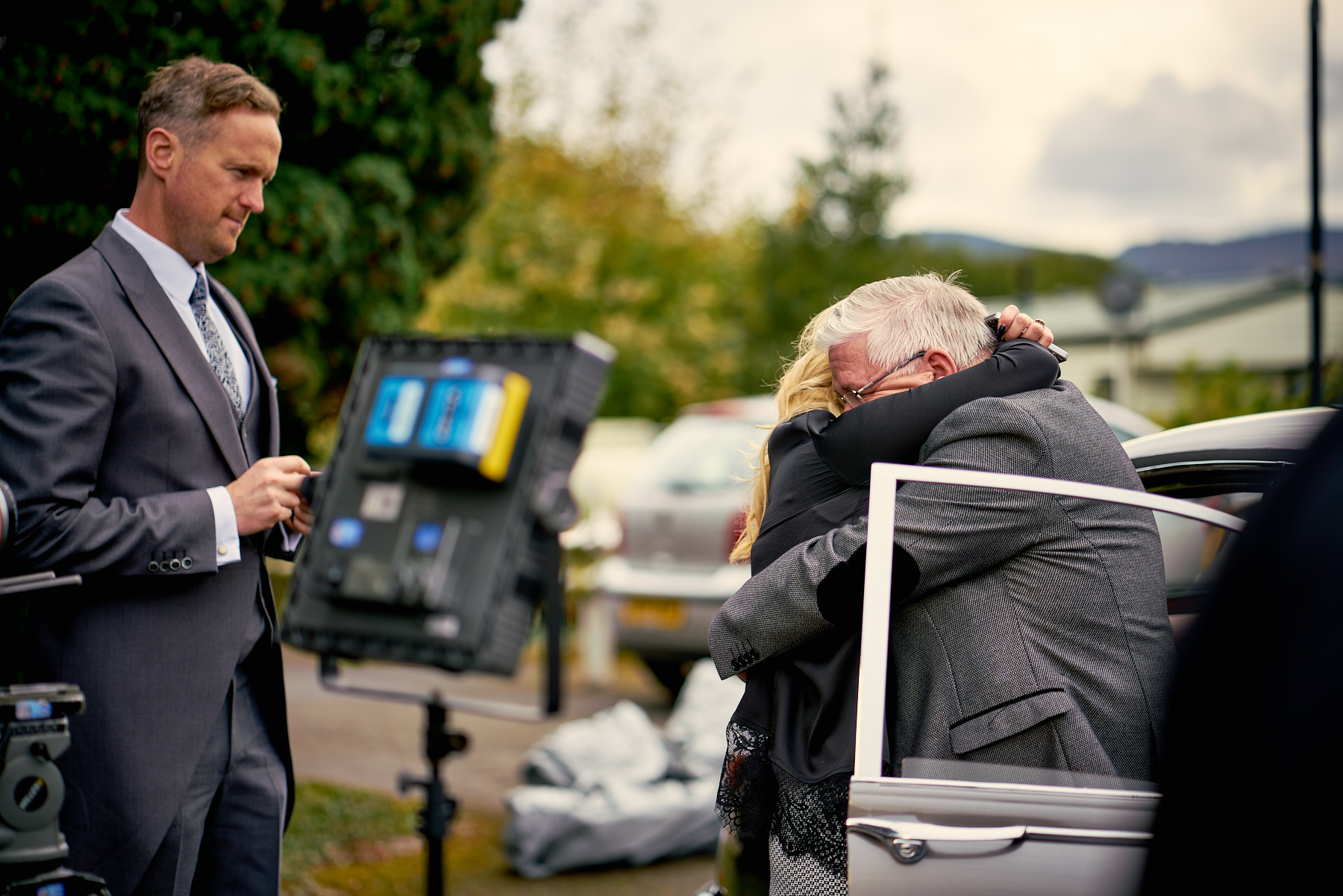 Bride to be hugging dad