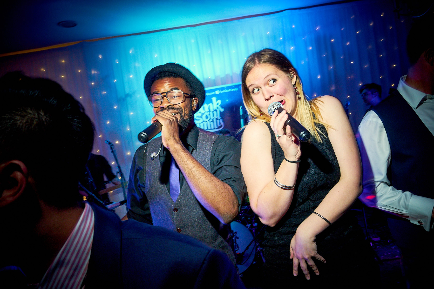 Funk Soul Family live band singing at North West Wedding