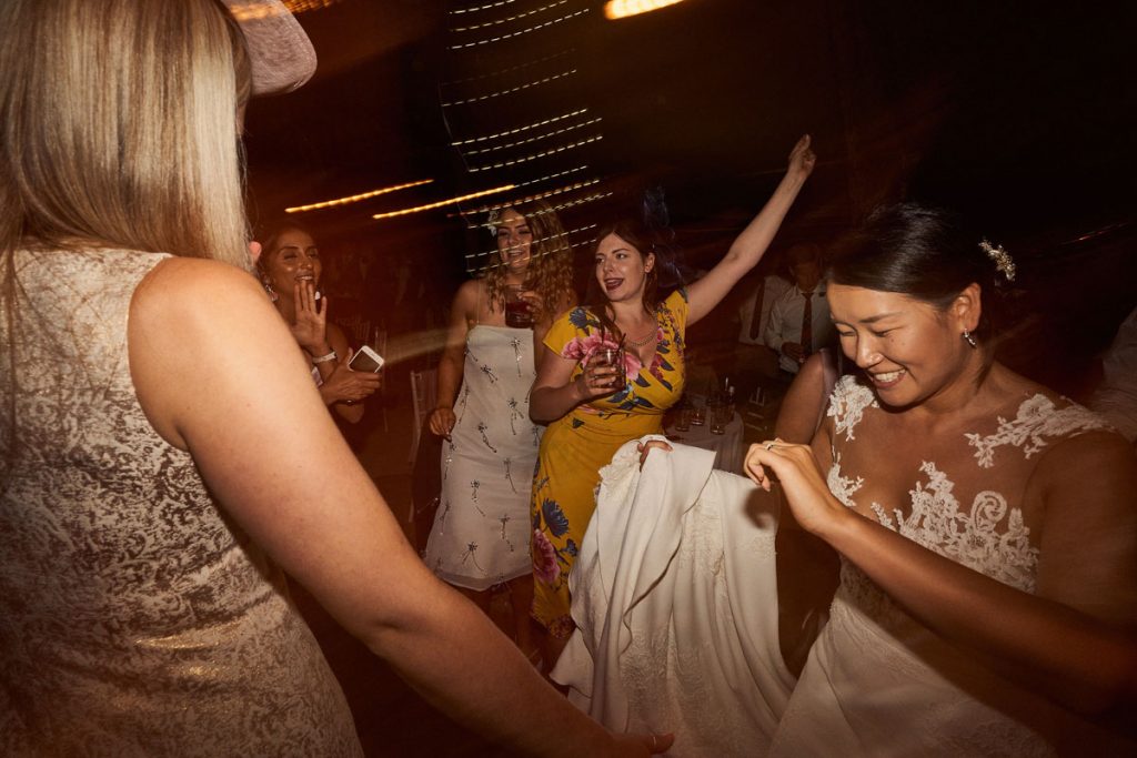drunken dancing at tipi wedding