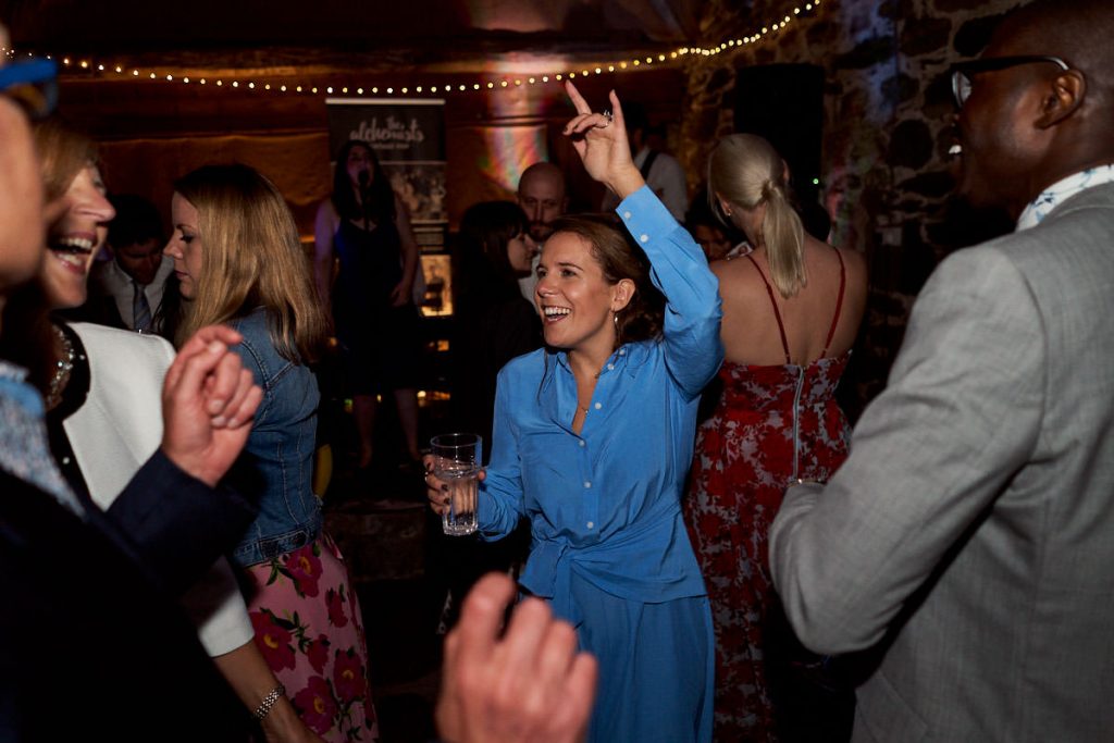bridesmaid dancing at the end of the night