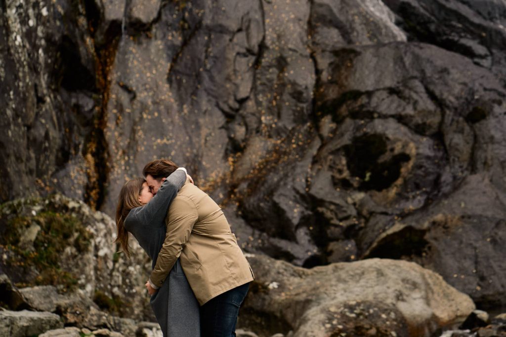 Couple celebrate getting engaged at Aber Falls 
